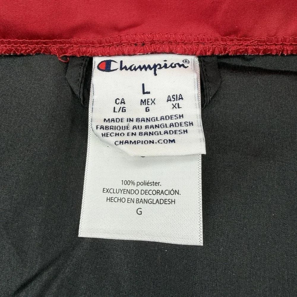 Champion Indiana‎ Hoosiers NCAA Quarter Zip Windbreaker hooded Jacket Mens Large